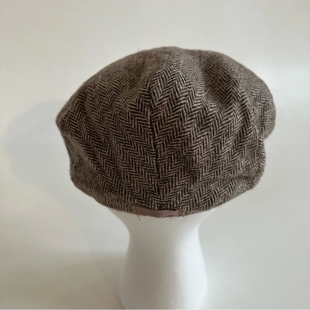 Vintage Abercrombie & Fitch Unisex Y2K Tweed Herringbone Wool Blend Flat Cap